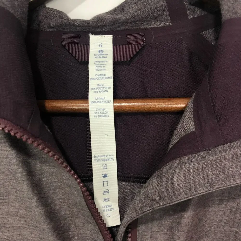 Lululemon The Drizz Rain Windbreaker Hoodie Jacket Multicolor Size 6